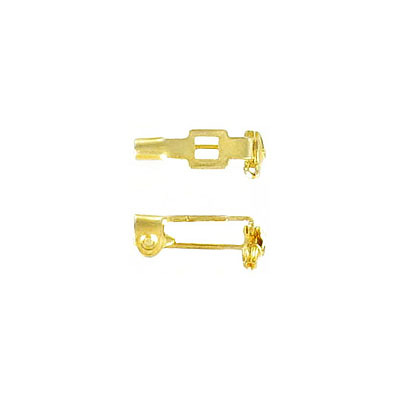 Stick pin, gold-plated brass, 2-1/2 inches with loop and open