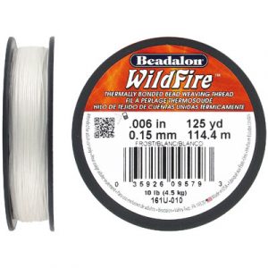  Beadalon Wildfire Thermal Bonded Beading Thread .006 Inch -  Black - 50 Yd